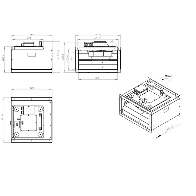 Ventilateur de gaine isolé à haut rendement énergétique - KVRI 4020 EC 32