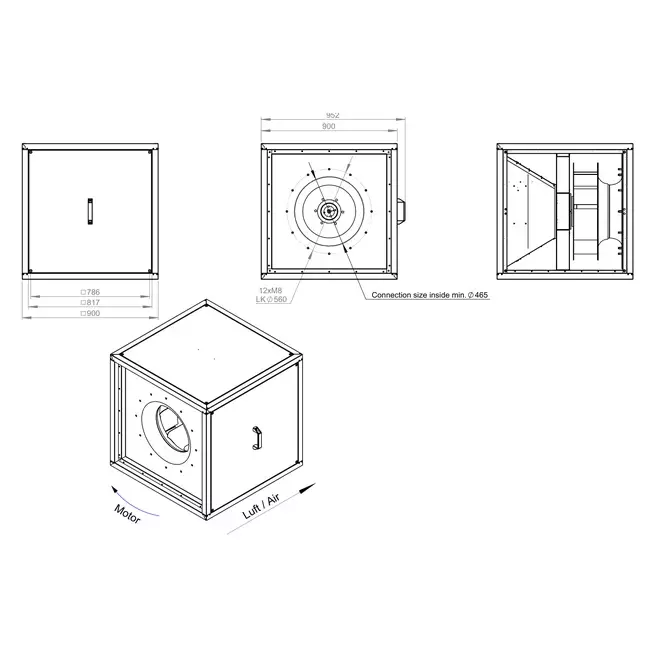 Moteur du ventilateur de caisson débit d'air extérieur - MPC T 560 EC K01
