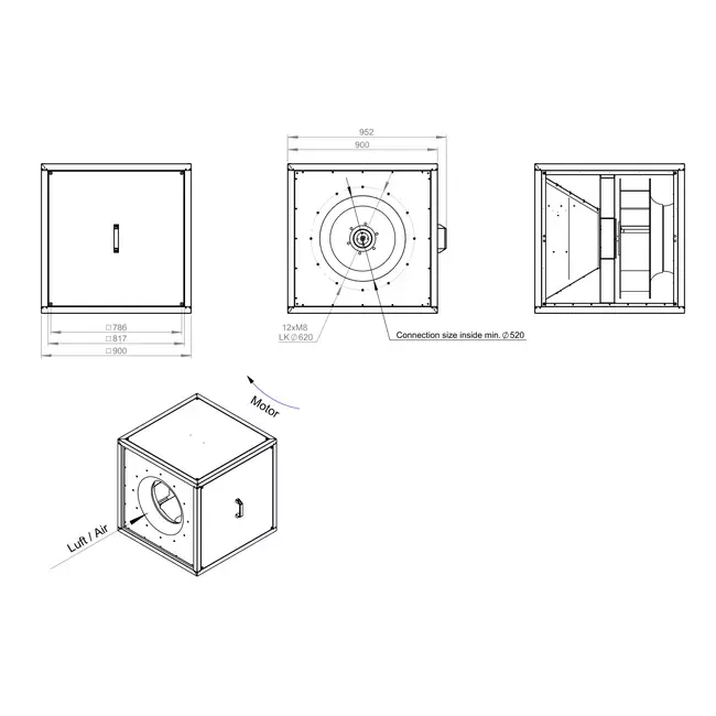 Moteur du ventilateur de caisson débit d'air extérieur - MPC T 630 EC K01