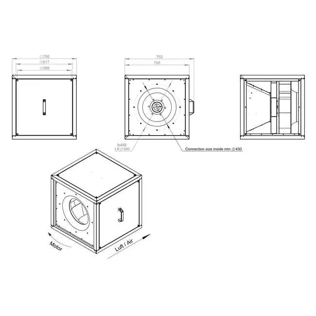 Moteur du ventilateur de caisson débit d'air extérieur - MPC T 500 D4 K01