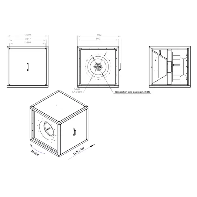 Moteur du ventilateur de caisson débit d'air extérieur - MPC T 560 D4 K01