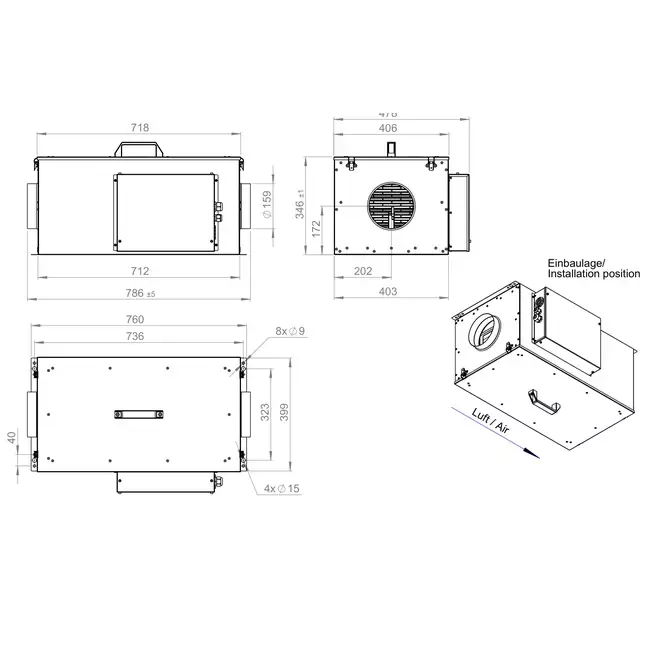 Unité d'alimentation avec chauffage électrique - FFH 160 EC EOJR 01