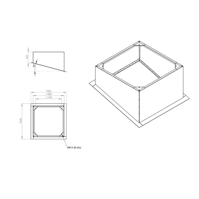 Bordure de toit inclinée pour DVN(I), DHA(P), DHN, DVA(P) 560,630 - DSF 560 16