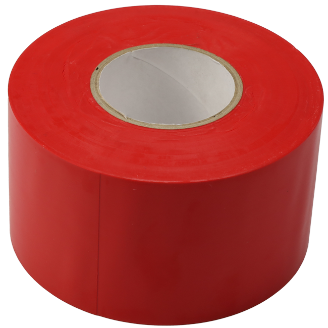 Ruban PVC rouge 50 mm de large - rouleau 33 m