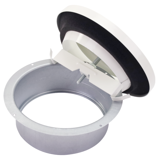 Valve d'échappement de ventilation 160mm avec ressorts métalliques - EAV-C160 RAL9010