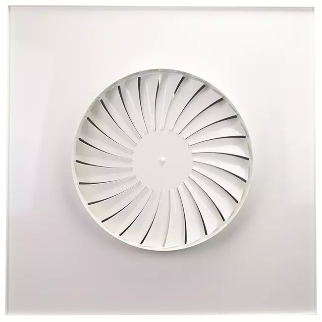 Diffuseur à jet hélicoïdal à ailettes fixes 400mm carré - SWS 400 RAL 9016