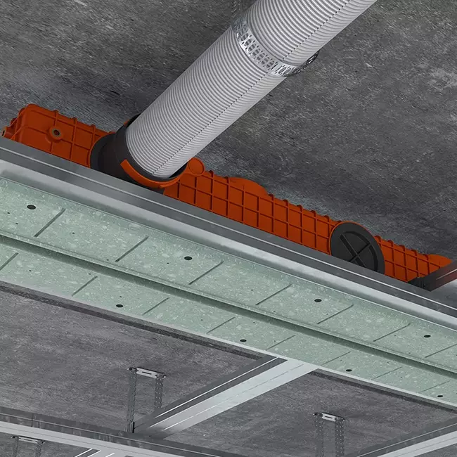 Diffuseur à fente sans cadre Ergovent 1000 mm avec diamètre de raccordement 90 mm - profilé