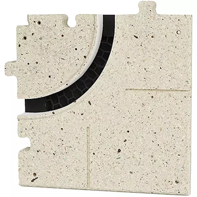 Pièce d'angle incurvée Ergovent pour diffuseurs modulaires à fentes enfichables