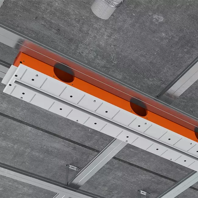 Diffuseur à fente sans cadre Ergovent 600 mm avec diamètre de raccordement 75 mm - profilé