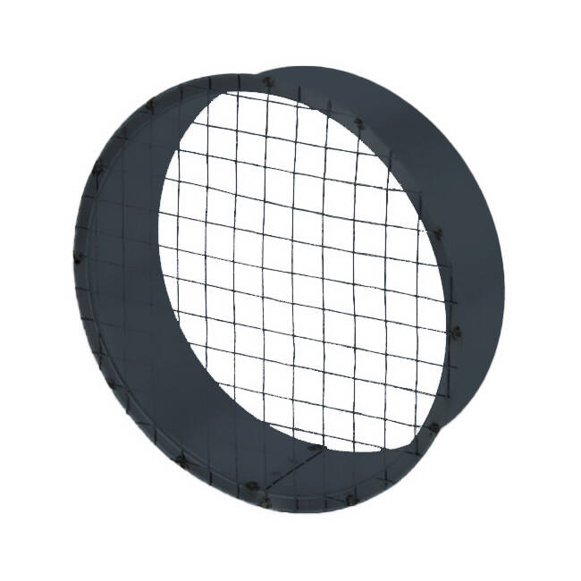Grille tubulaire Ø 125 mm avec maille pour conduit rigide galvanisé - sur mesure RAL7016