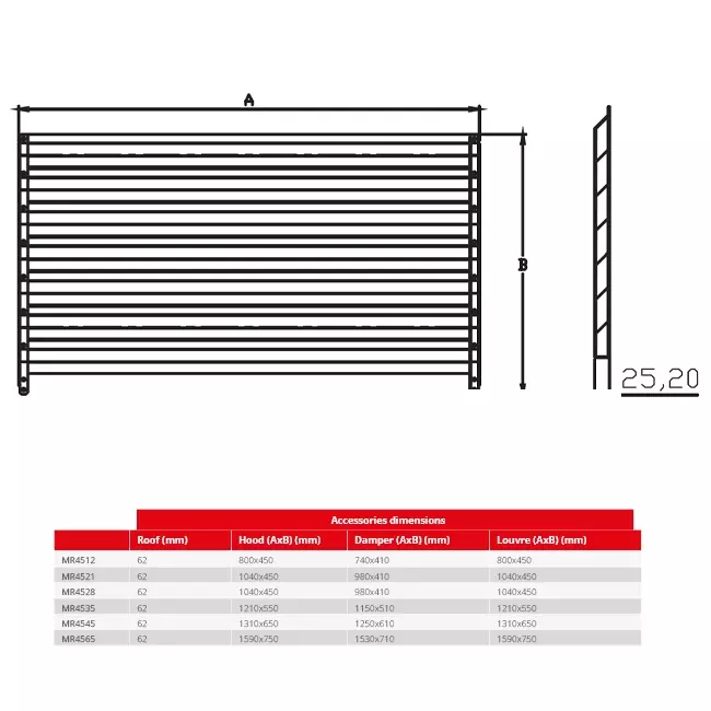 Maxivent by Econox louvre pour MR4545 horizontal - LV