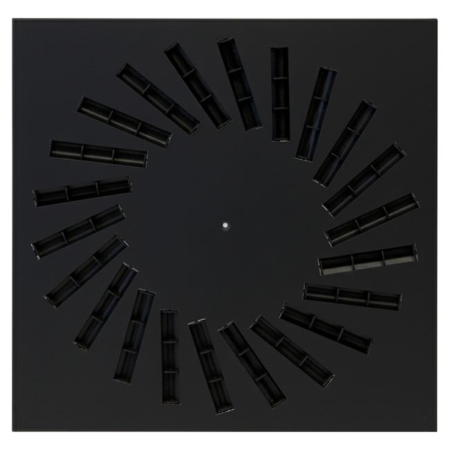 Diffuseur à jet hélicoïdal en acier avec déflecteurs réglables - 595x595 mm - RAL 9005