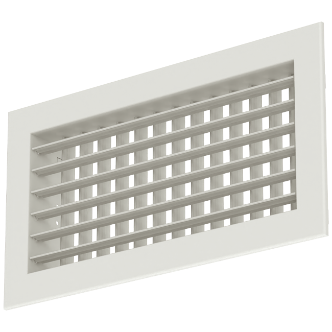 Grille murale double réglable en aluminium - avec ressorts de friction - 500x100 mm - RAL 9010