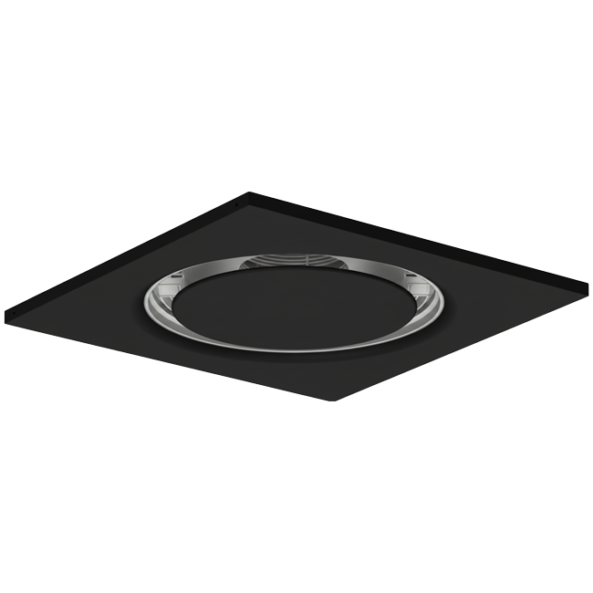 Diffuseur plafonnier rond en acier pour soufflage et extraction 595x595 mm - 160 mm - RAL 9005