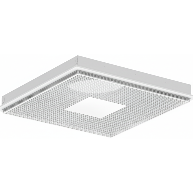 Diffuseur plafonnier perforé pour l'alimentation et l'évacuation 595x595 mm - 200 mm - RAL 9016