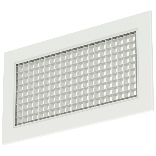 Grille murale en aluminium avec grille fixe - avec ressorts de friction - 800x200 mm - RAL 9010