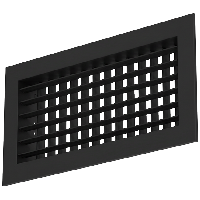 Grille murale double réglable en aluminium - avec ressorts de friction - 800x150 mm - RAL 9005