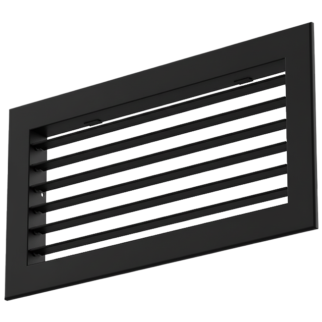 Grille murale simple réglable en aluminium - avec ressorts de friction - 800x100 mm - RAL 9005