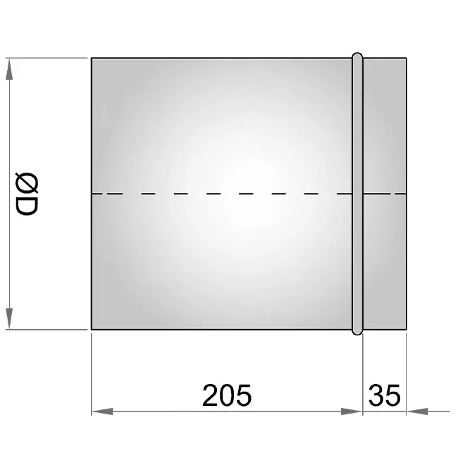Raccord coulissant étendu 160 mm pour conduit rigide galvanisé