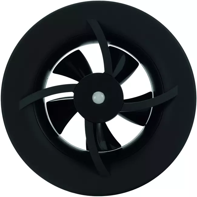 Ventilateur de salle de bain Solara avec radiateur - diamètre 100 mm - noir mat