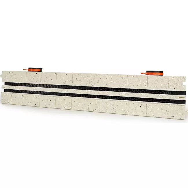 Diffuseur à fente sans cadre Ergovent 1050 mm avec diamètre de raccordement 90 mm - modulaire - 2 fentes