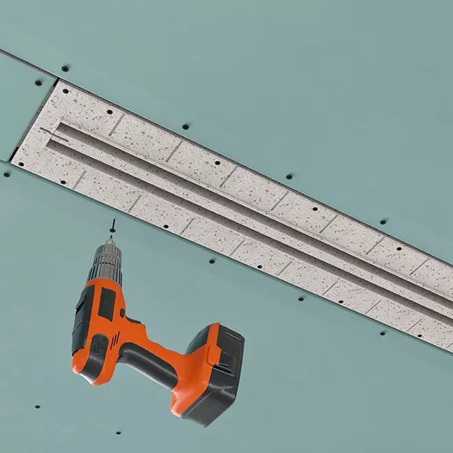 Diffuseur à fente sans cadre Ergovent 1050 mm avec diamètre de raccordement 90 mm - modulaire - 2 fentes
