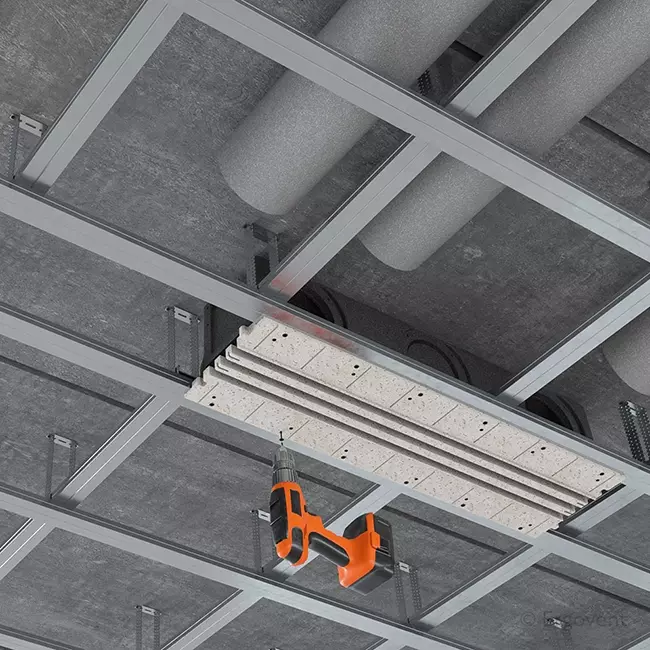 Ergovent diffuseur à fentes sans cadre 1000 mm avec diamètre de raccordement 160 mm - climatisation - 3 fentes