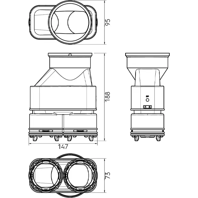Ubbink Air Excellent 55SC-23C connecteur pour boîtier de distribution d'air DBOX 200/800