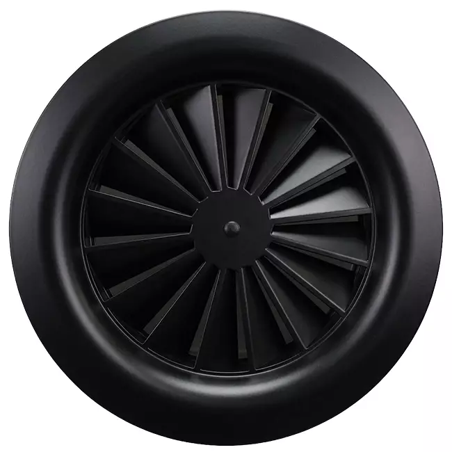 Diffuseur à jet hélicoïdal rond 250mm vis centrale - SWR 250 RAL 9005 30% brillant