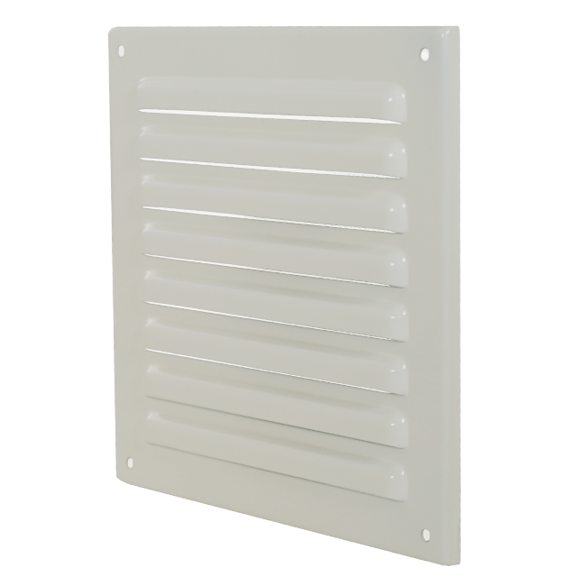 Grille extérieure carrée 200x200 mm aluminium - RAL9010