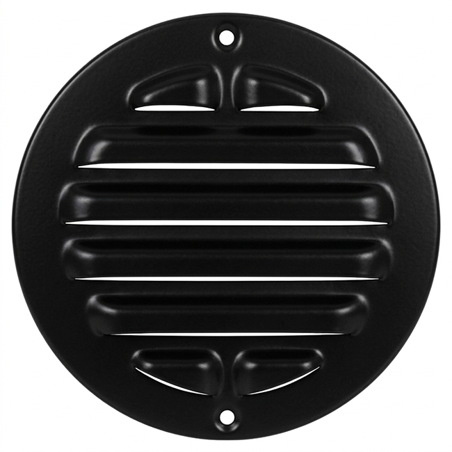 Grille extérieure ronde en aluminium 80mm - RAL9005 30% brillant