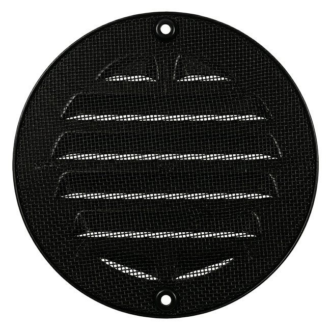 Grille extérieure ronde en aluminium 80mm - RAL9005 30% brillant