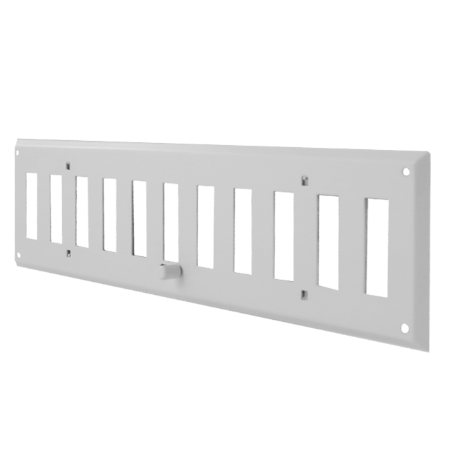 Grille murale réglable 400x100 mm métal - RAL 9016