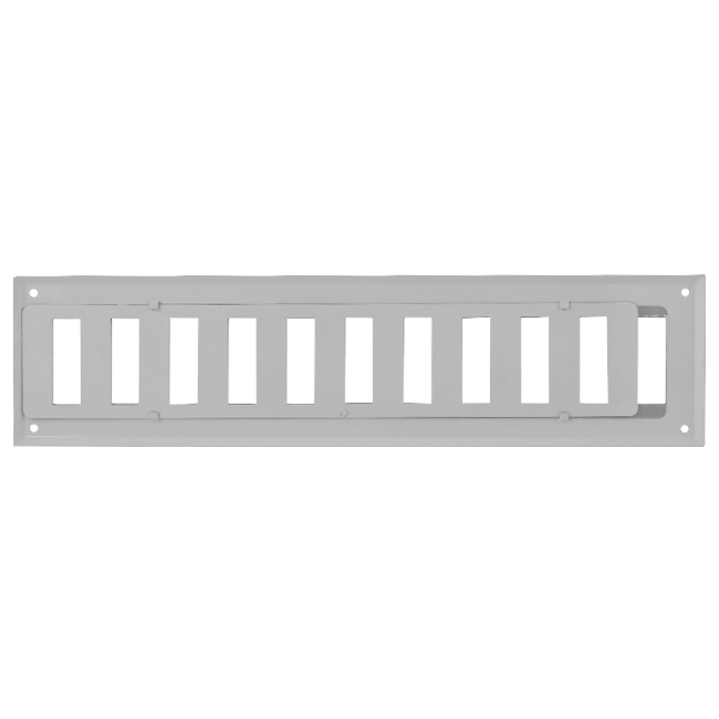Grille murale réglable 400x100 mm métal - RAL 9016
