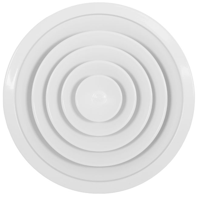 Diffuseur plafonnier rond avec motif fixe Ø 150 mm - RAL9016