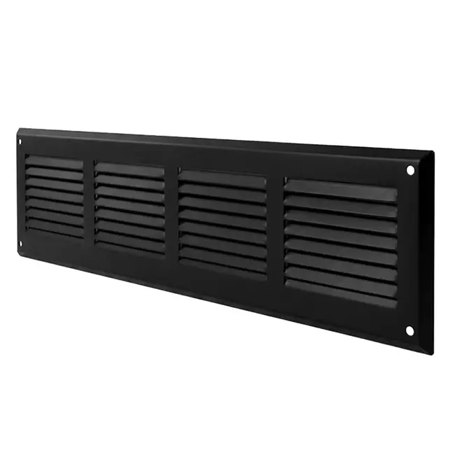 Grille murale 500x100mm aluminium - RAL9005 30% brillant