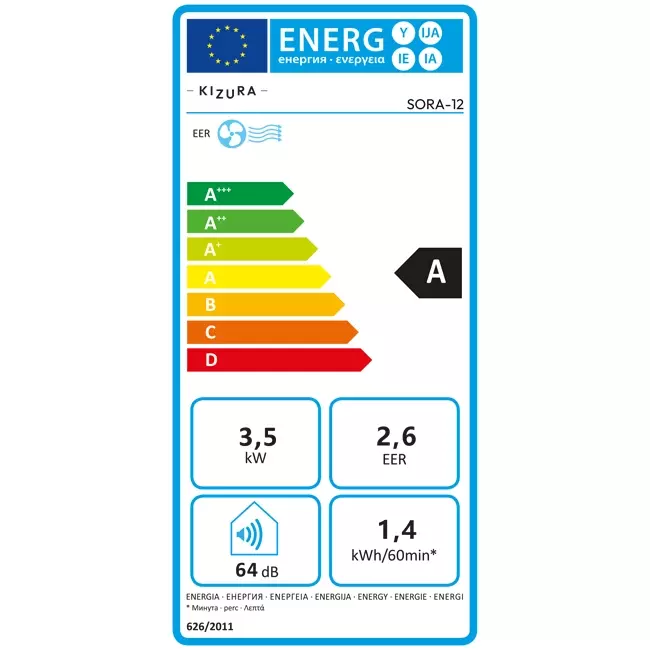 Climatiseur mobile Kizura Sora R290 3,5 kW