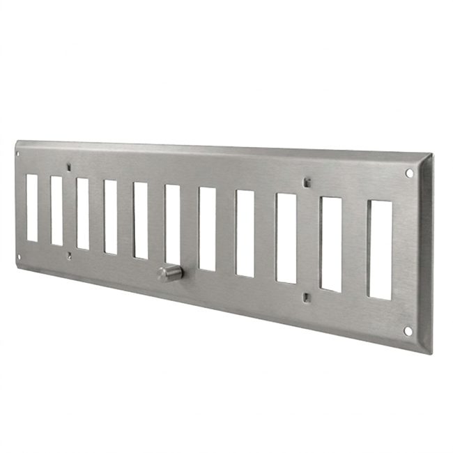 Wandrooster verstelbaar 500x100mm metaal - Ongecoat