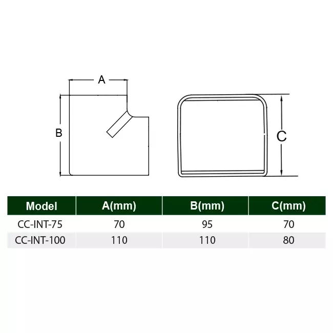 Coude intérieur ClimaConnect pour gaine de montage 100 mm - RAL 9010