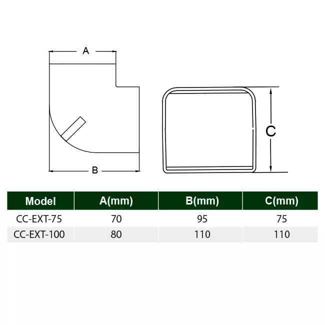 Coude extérieur ClimaConnect pour gaine de montage 75 mm - RAL 9010