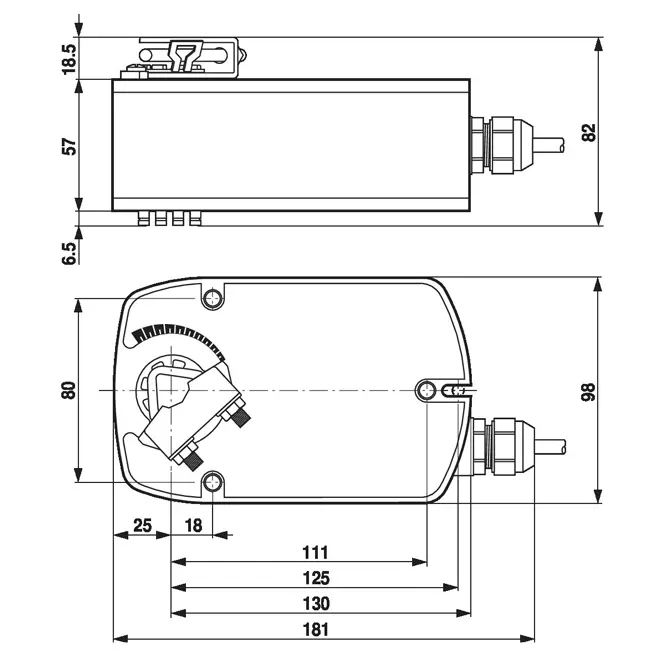 Belimo servomoteur de vanne à modulation avec retour par ressort 24V - 2-10V - MP-Bus - 4 Nm - LF24-SR