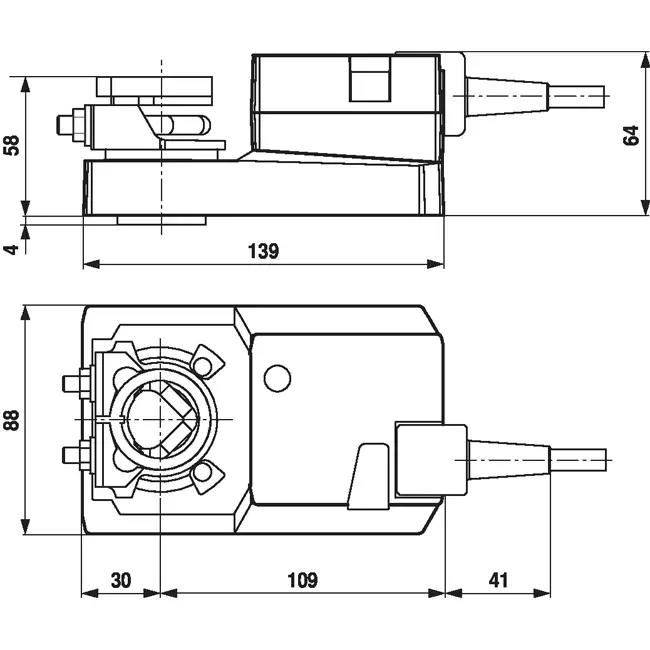 Servomoteur de vanne rotative Belimo 24V - ouvert/fermé & 3 points - 20 Nm - SM24A