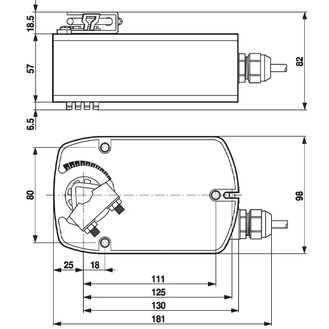 Servomoteur de vanne rotative Belimo avec ressort de rappel 100-240V - ouvert/fermé - 4 Nm - LF230