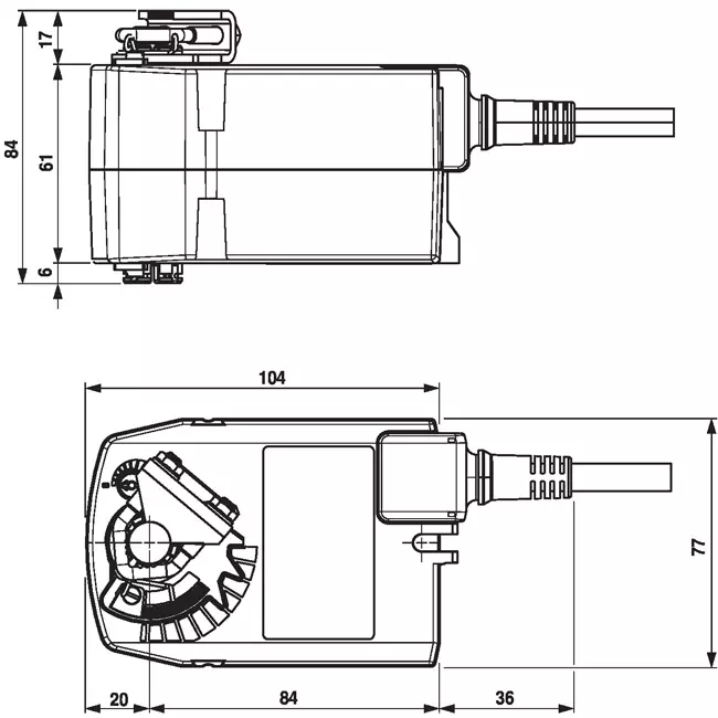 Servomoteur de vanne rotative Belimo avec retour par ressort 24V - ouvert/fermé - 2.5 Nm - TF24