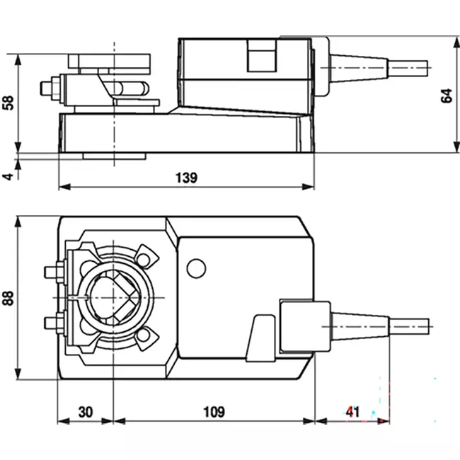 Belimo actionneur de vanne à modulation 24V - 2-10V - 20 Nm - SM24A-SR