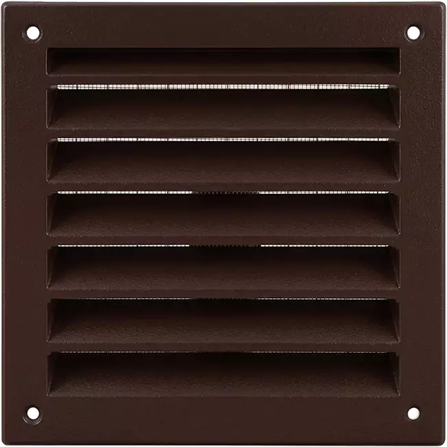 Grille murale extérieure en aluminium 100x100 mm - RAL 8016