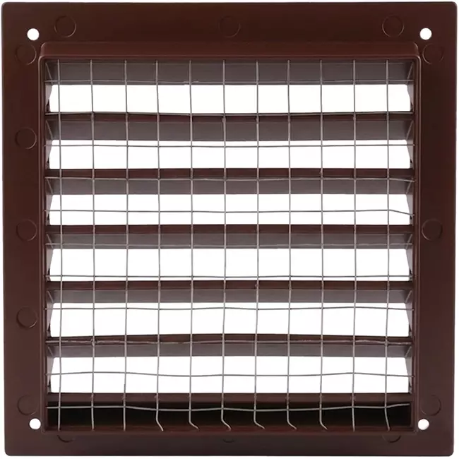 Grille murale extérieure en aluminium 100x100 mm - RAL 8016