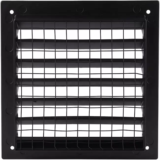 Grille murale extérieure en aluminium 100x100 mm - RAL 9005