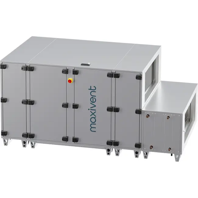 Centrales de traitement d'air Maxivent WTW avec échangeur à contre-courant 7 600 m³/h, équipées d'un batterie à eau chaude et d'une batterie à eau froide, disposition horizontale à droite - PHE 7600 H WKJR T 02