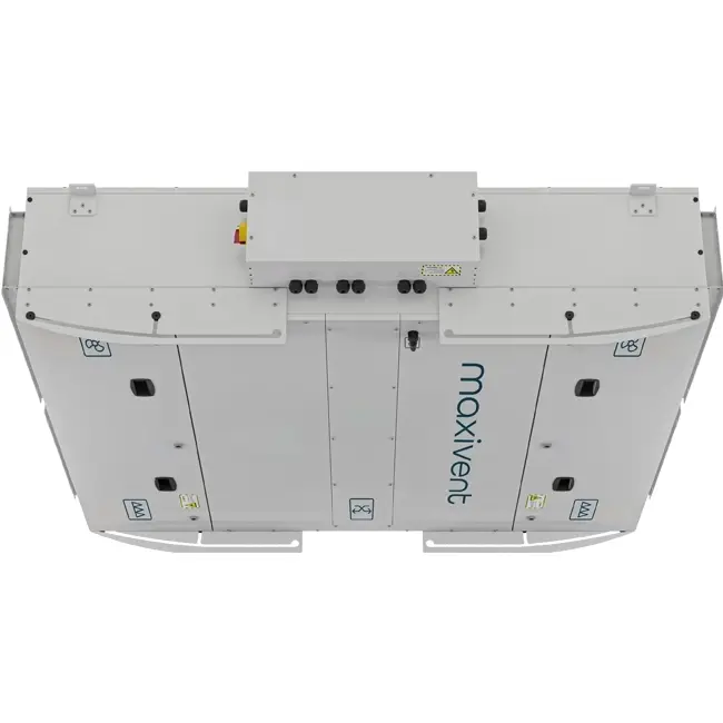 CTA Maxivent avec récupération de chaleur, échangeur à contre-courant, débit d’air 400 m³/h horizontal gauche - M4004